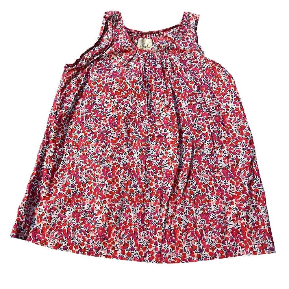 Peek Girls Size XXL (12) Pink/Red Floral Tank Top